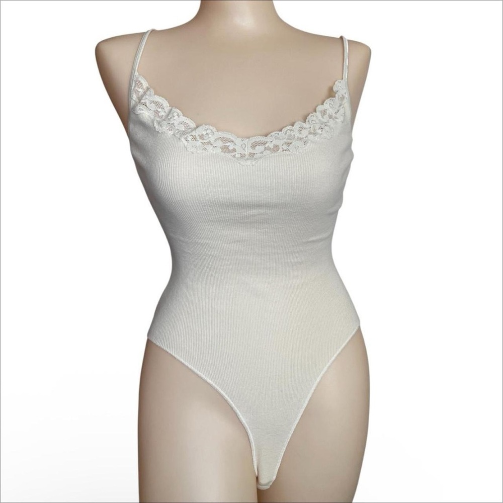 DKNY Cream Lace Detail Bodysuit